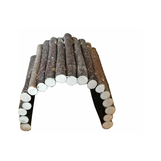 Rodent Wooden Bridge, Tunnel for Cage, Hamsters, Rabbits, Can be Folded, Chima Wood, hlp 2x30x15cm, Nature Brown Standard