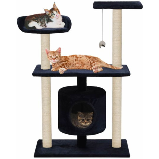 Cat Tree with Sisal Scratching Posts 95 cm Dark Blue