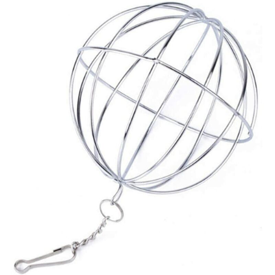 1 Piece Stainless Steel Hamster Grass Dispenser Holder Ball Rabbit Feeding Hanging Ball Feeder Hanger Small Animal Accessories Silver