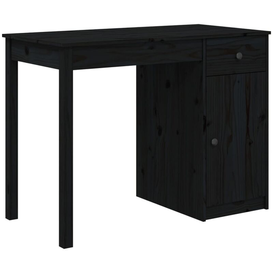 Vidaxl - Desk Black 100x50x75 cm Solid Wood Pine Black