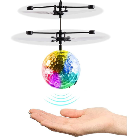 Ilovemilan - Magic Flying Ball Toy - Infrared Induction rc Helicopter Drone, Disco Light LEDs, Unique Christmas Stocking Stuffers Idea for Kids &