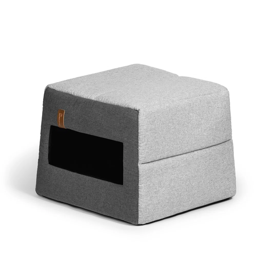 Two In One, Up And Down, Dog / Cat Kennel Or Bed, Gray, Square Entrance Size L