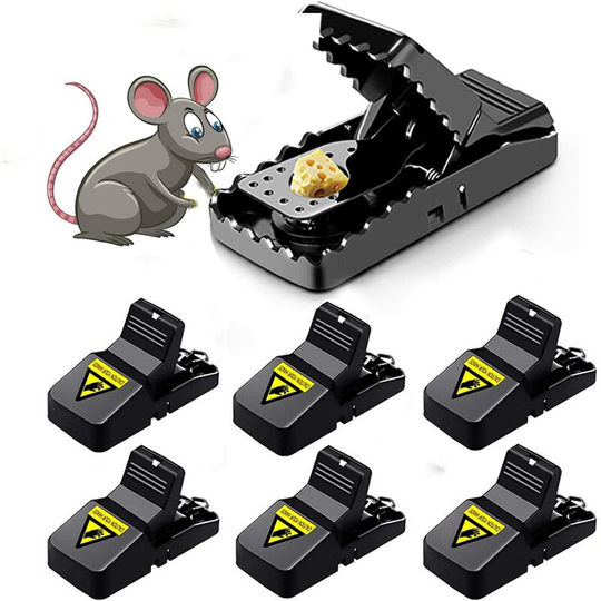 Modou - Professional Mouse Trap - Set of 6 Reusable Mouse Traps for Home Mouse Trap Safe, Sensitive and Effective Snap Mouse Trap for Indoor Outdoor