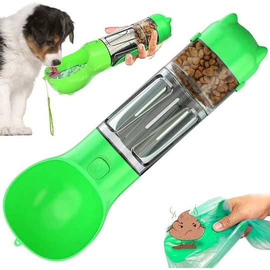 Portable Water Dispenser,4 in 1 Water Dispenser,Water Bottle for Dog Drinker,Portable Dog Water Dispenser (Green)