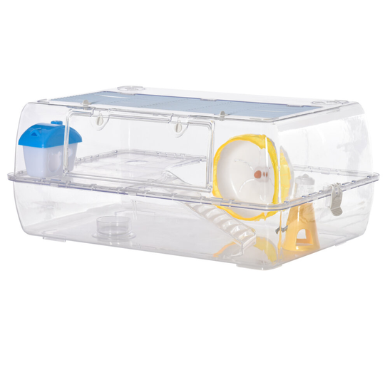 PawHut Portable 2 Storey Hamster Cage w/Running Wheel Drinker Feeding