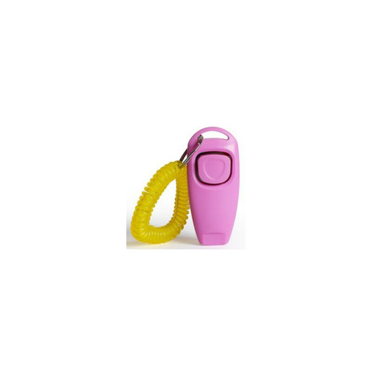 Soekavia - 2 In 1 Pet Clicker Dog Training Whistle Answer Card Pet Dog Trainer Assistive Guide With Key Ring Dog Pet Supplies-D