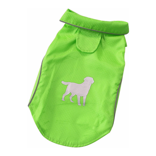 Summer Outdoor Puppy Pet Rain Coat with Reflective Stripe Waterproof Jackets Raincoat for Dogs Cats Apparel Clothes,model:Green XL