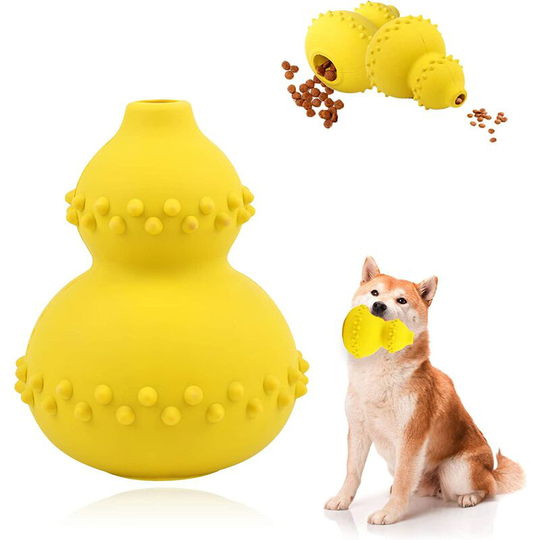Indestructible Dog Toy, Durable Natural Rubber Dog Chew Toy for Large Small Dogs - Yellow