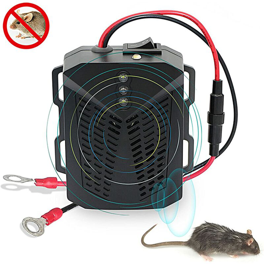 Perle Rare - Ultrasonic Car Insect Repeller, Intelligent Ultrasonic Inverter Car Insect Repellent with led Flash for Mouse, Spider, Mosquito, Rats,