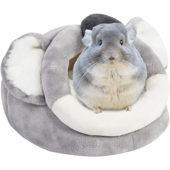 Nest Warm Lightweight Hamster Guinea Pigs Bed Winter Pet Rodent Nest Bed,Winter Warm Comfortable Nest for Ferret Rat Hamster Habitat(Grau,XL)