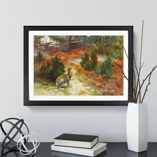 Hare Rabbit by Bruno Liljefors - Picture Frame Painting