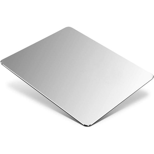 Metal mouse pad, gaming mouse pad, aluminium mouse pad, mouse pad with precise smooth surface, silver (23 x 18 x 0.2 cm)