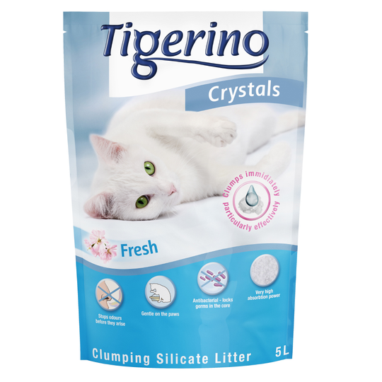 Tigerino Crystals Clumping Cat Litter - Fresh/Baby Powder Scent - 5 litre