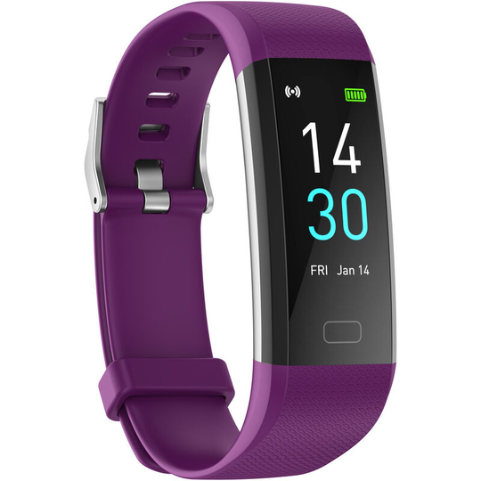 Fitness Tracker with Heart Rate Blood Pressure Blood Oxygen Sleep and Temperature Monitor Activity Tracker, Purple - Muff