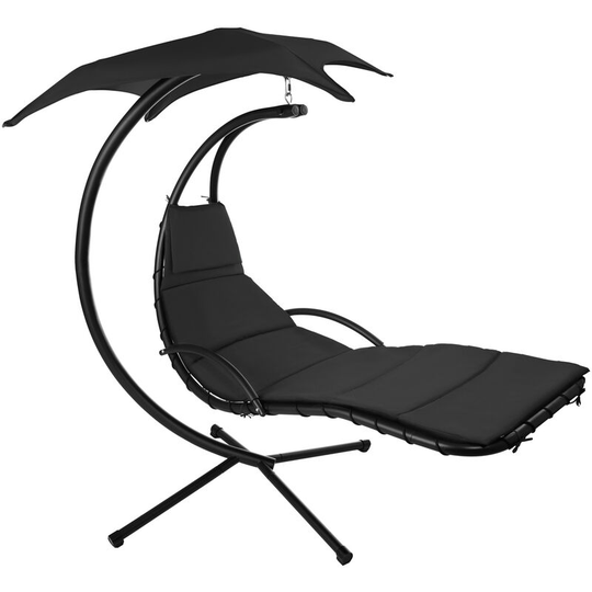 Tectake - Hanging chair Kasia - garden swing seat, garden swing chair, swing chair - black - black