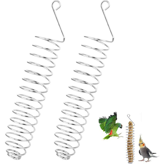 2 pcs Parrot Food Baskets Parrot Feeder Bird Food Dispenser Bird Feeder Outdoor Hanging Skewer Food