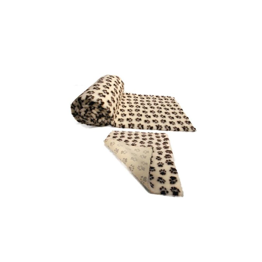 (10 Metre x 150cm Roll) Cream Paws Vet Bed NON-SLIP ROLL WHELPING FLEECE DOG CAT ANIMAL PUPPY BEDDING
