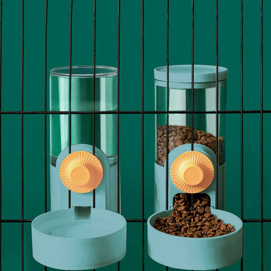 Lifcausal - Dog Cage Automatic Kennel Feeder, Food and Water Dispenser Hanging Bowls for Cage Crate Kennel,Food Container Feeder Pet Drinker Creative