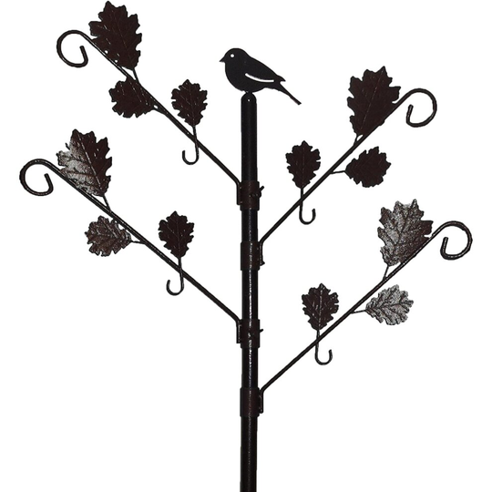 Green Jem Wild Bird Bird Feeding Station with Leaves in Brown Hammertone