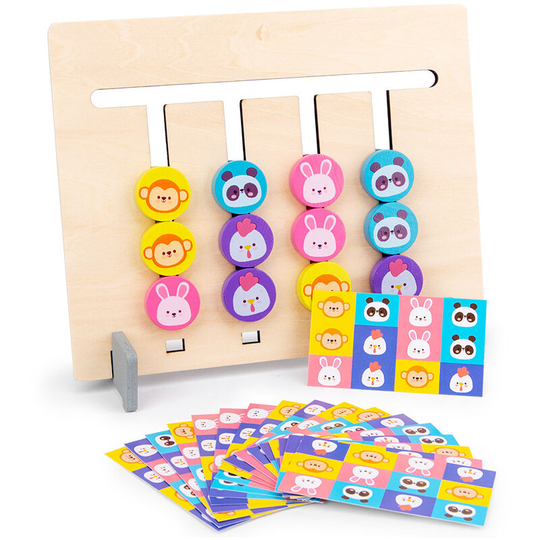 Color and animal toy double-sided four-color matching game animal logic game enlightenment teaching aids children's educational toys