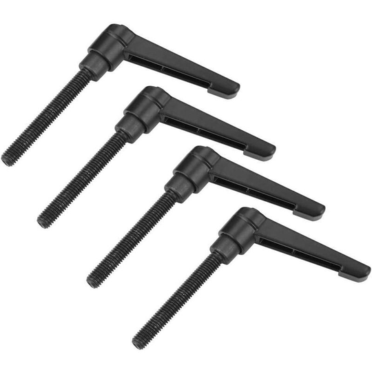 4PCS Clamping Lever Handle,M8 Stainless Steel Male Thread Adjustable Handle Machine Knobs,Black (40MM)