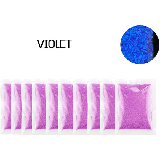 Colorful Beautiful Fluorescent Sand Glow in the Dark Home Decorating Luminous Supplies, Violet - Violet