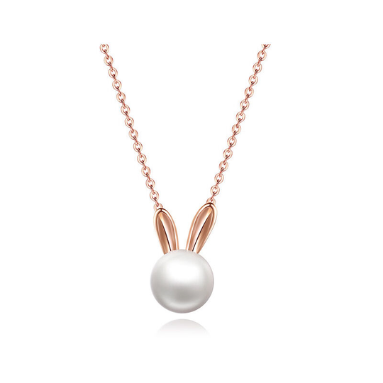 Ilovemilan - New rabbit pearls necklace women 925 silver cool sweater set chain, holiday gifts, holiday for your girlfriend