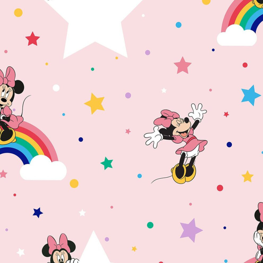 Disney Minnie Mouse Rainbow Wallpaper Roll 52cm x 10m Pink