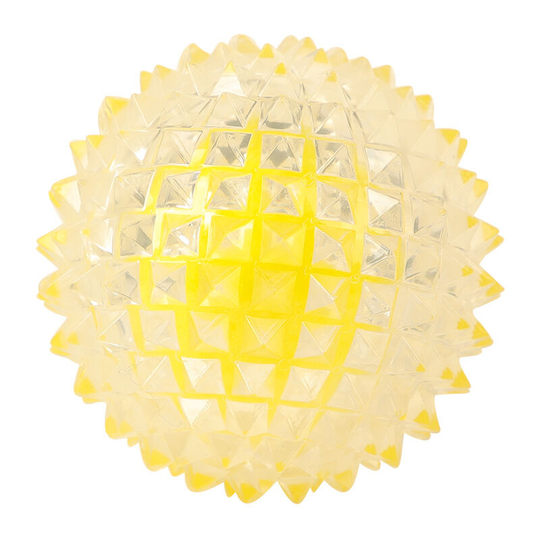 Light Up Dog Ball, Expandable Bite Resistant Ball, Bite Toy for Medium to Large Dogs (Yellow)