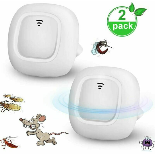 Pack Ultrasonic Mosquito Killer Plug Odorless and Non-Toxic Killer Mosquitoes Rodent Insects Ants Mice Scratchers Spiders White.