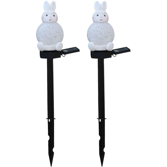 Asupermall - 2PCS Solar Rabbit Lights Outdoor Decorative Stakes Lights 7-color Changing Light led Landscape Lights Waterproof for Pathway Walkway