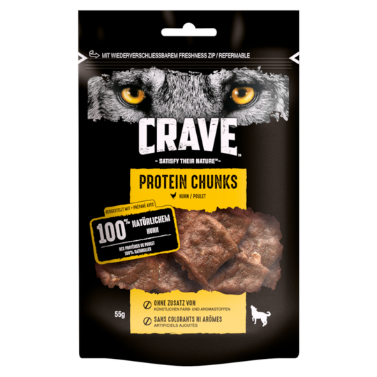CRAVE Protein Chunks with Chicken Dog Snacks - Chicken (55g)