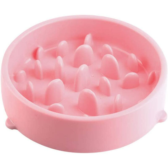 Slow Feeding Bowl for Dog and Cat Pet Bowl Non-Slip Slow Feeding Bowl Interactive Slow Feeding Bowl (Pink)