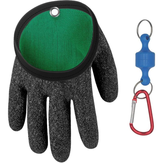 Perle Rare - cut protection and magnetic attachment system [universal size] Waterproof fishing gloves to protect you from bites and safely handle