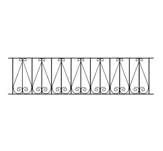 Uriegas Scroll Metal Railing Panel 183cm GAP x 39cm H