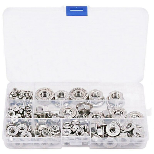 Joorrt - Lot of 140 hexagonal stainless steel stainless steel nuts M3-12