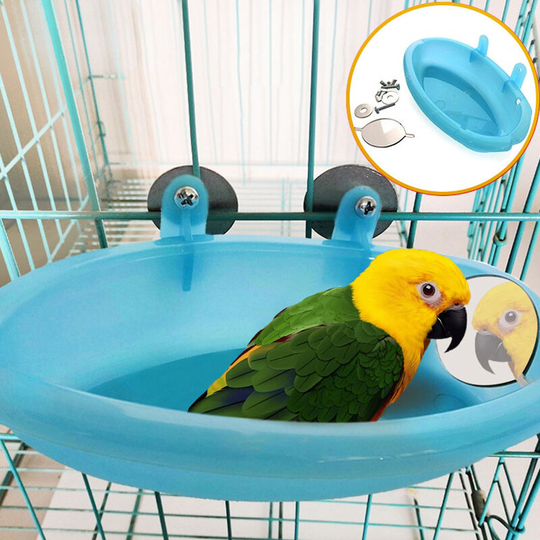 Mirrored bird bath, bird bath bowl, parrot cage, bird bath, pet parrot, bird bath