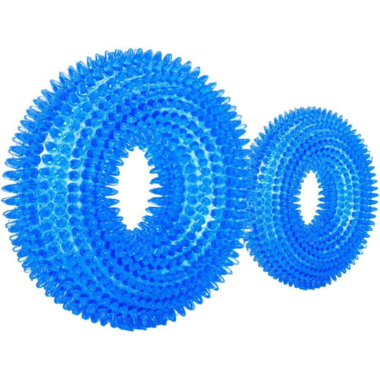 Durable Pet Puppy Dog Squeaky Chew Toys, Non-toxic Soft Natural Rubber Bite Resistant, Dog Pet Chew Tooth Cleaning Ring Toy