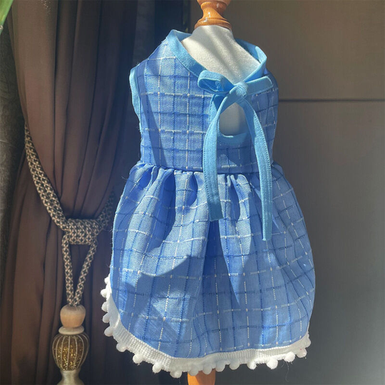 Benobby Kids - Blue dog carrier skirt with leash set Comfortable puppy girl skirt Dog dress with D-ring pet clothes for walks Dog costume for cats
