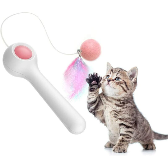 Cat Feather Toys Gravity Automatically Retractable Funny Cat Stick, Cat Toy Magic Wand, Teasing Stick Toy, Interactive Cat Teasing Toy