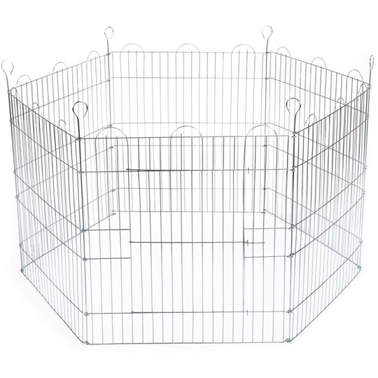 Beeztees - Rabbit Pen 6 Panels 66.5x58 cm Zinc Plated Silver