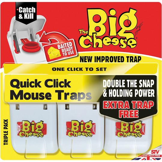 The Big Cheese Quick Click Mouse Trap - 3 Pack [STV147]