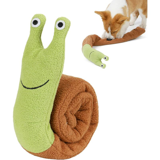 Snail Dog Plush Toys, Durable Dog Chew Toys, Plush Dog Training Toys, Interactive Dog Toys, Plush Teether Toys for Stress Release Boredom Play