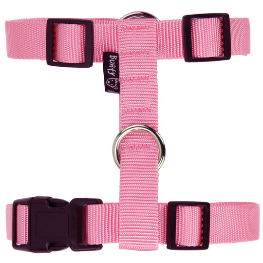 (Large, Pink) Bunty Adjustable Nylon Dog Puppy Fabric Harness Vest Anti Non Pull Lead Leash