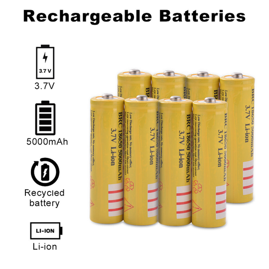 (8pcs) 2/4/8Pcs 18650 Rechargeable Li-ion 5000mAh 3.7V Battery for Flashlight Toys