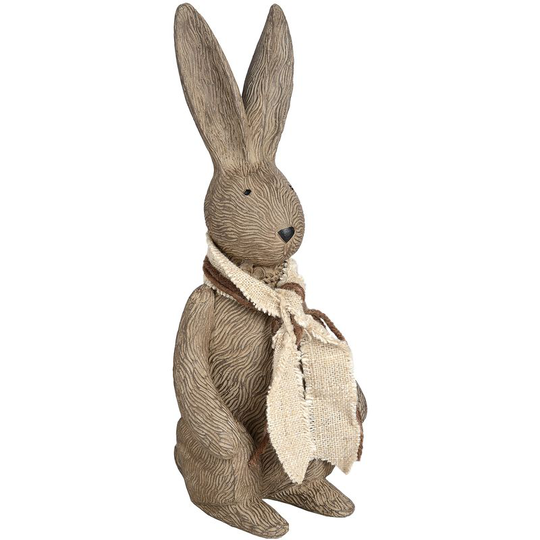 Winter Bunny Rabbit Ornament (Small) (Grey/ Washed Grey) - Grey/ Washed Grey - Hill Interiors