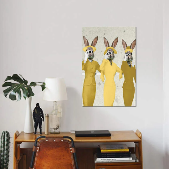 Vintage Rabbits by Coco de Paris - Graphic Art Print on Canvas