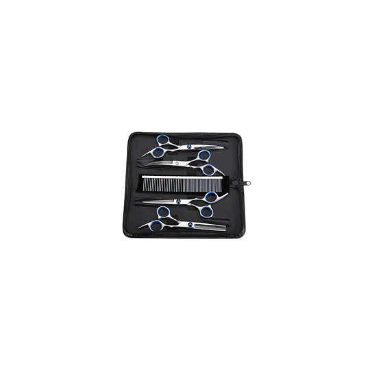 7Pcs/Lot Dog Cat Grooming Scissors Set Straight Curved Cutting Thinning Shears Kit Puppy Hair Trimmer Pet Beauty