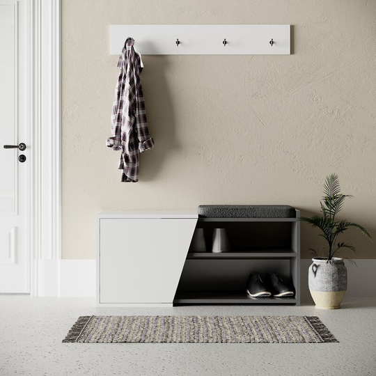 Fiona bench - anthracite - white - Anthracite - White
