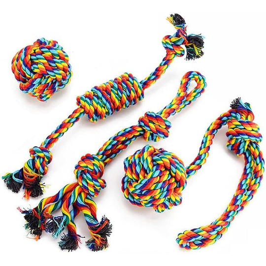 Dog Toy, Rope Dog Toy, Chew Toy, Interactive Dog Toy, for Small/Medium Dogs (4 Pieces)